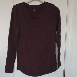 GAP Women's Deep Burgundy Long Sleeve Tee